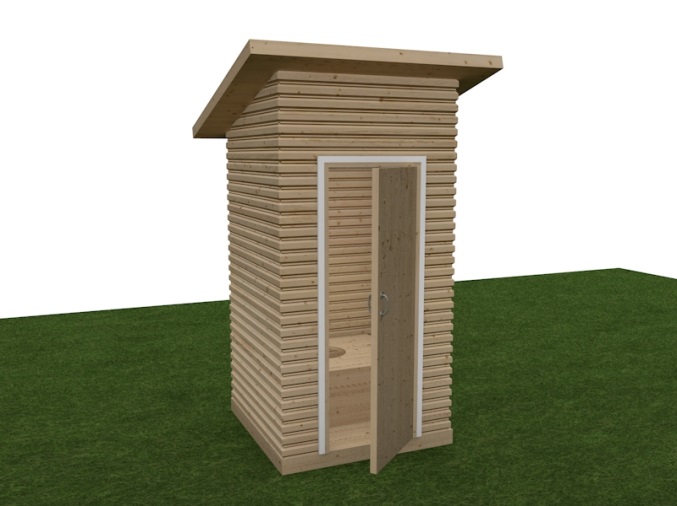 картинка Деревянный туалет для дачи каркасно-щитовой 